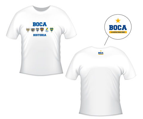 Picture of Boca Juniors CABJTH1WXXL Historias Logos White XXL