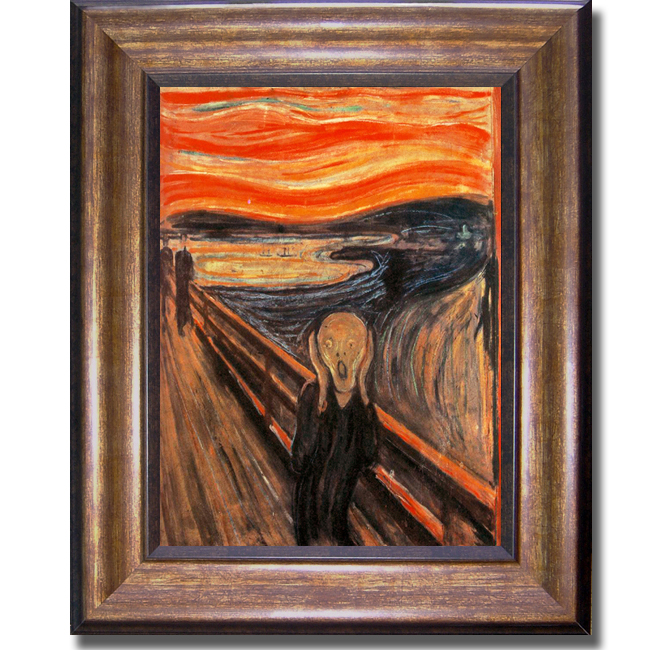 Picture of Artistic Home Gallery 1114576BR The Scream By Edvard Munch Premium Bronze Framed Canvas Wall Art