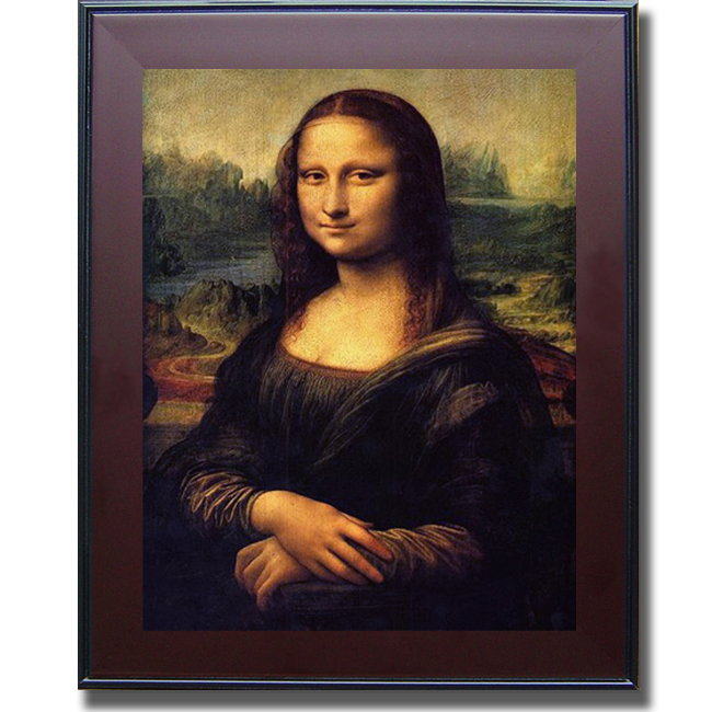 Picture of Artistic Home Gallery 1114588M Mona Lisa By Da Vinci Premium Mahogany Framed Canvas Wall Art
