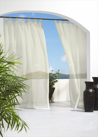 Escape Voile Sheer Cloth Tie Tab Panel 84 in. - Natural