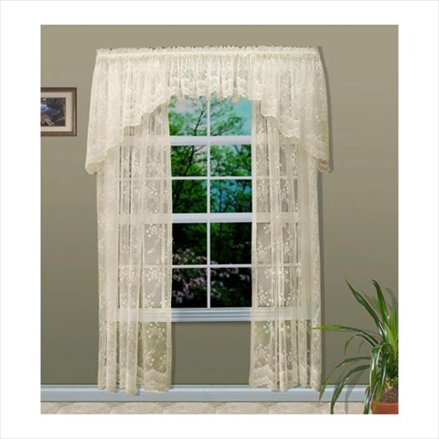 Mona Lisa Engineered Bridal Lace Window Panels - Shell - 54 in.