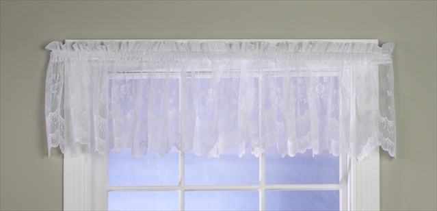 Mona Lisa Engineered Bridal Lace Window Panels - White