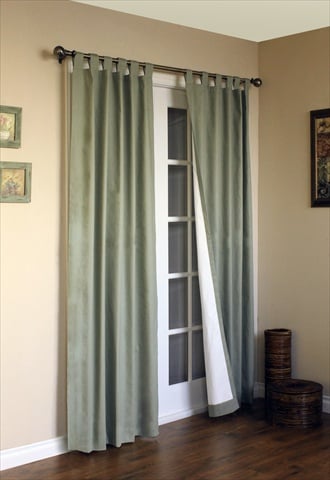 Insulated Solid Color Tab Top Curtain Pairs 54 in., Sage - THERMALOGIC 70292-153-714-54