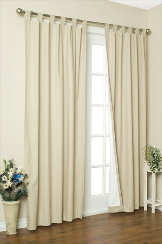 Thermalogic Insulated Solid Color Tab Top Curtain Pairs - Natural - 80 W x 63 H in.