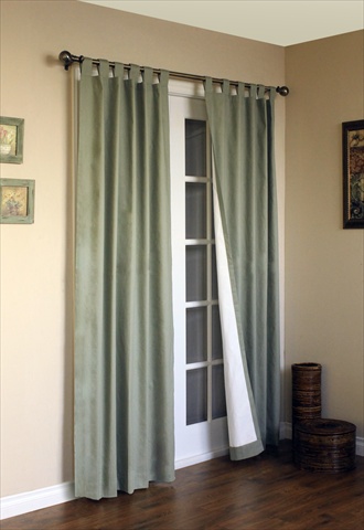 Insulated Solid Color Tab Top Curtain Pairs 63 in., Sage - THERMALOGIC 70292-153-714-63