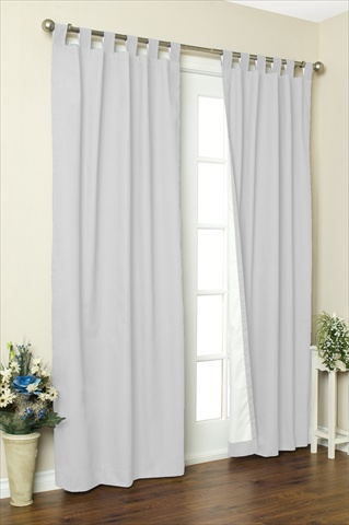 Thermalogic Insulated Solid Color Tab Top Curtain Pairs 72 in., White