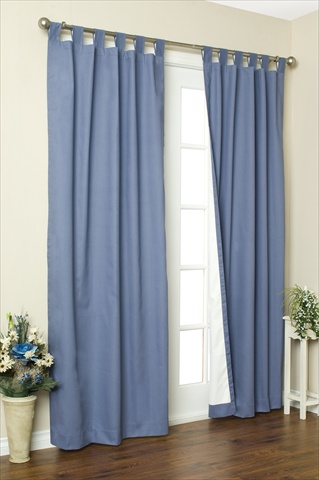 Thermalogic Insulated Solid Color Tab Top Curtain Pairs - Blue - 80 W x 84 H in.