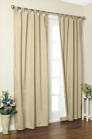 Thermalogic Insulated Solid Color Tab Top Curtain Pairs 95 in., Khaki