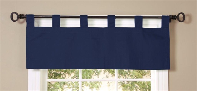 Thermalogic Insulated Solid Color Tab Top Valance, Navy
