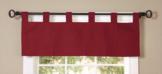 Thermalogic Insulated Solid Color Tab Top Valance, Burgundy