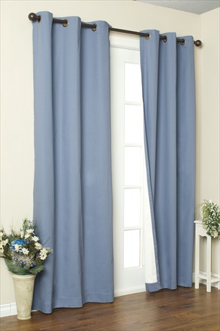 Thermalogic Insulated Solid Color Grommet Top Curtain Panel Pairs - Blue - 160 x 84 in.
