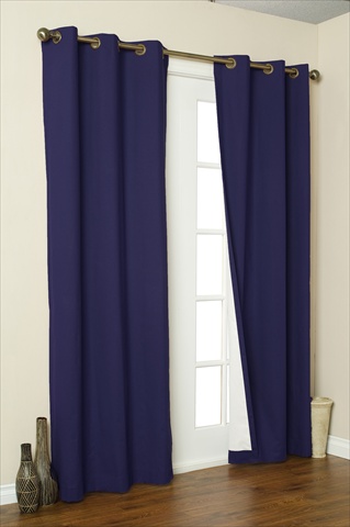 Thermalogic Insulated Solid Color Grommet Top Curtain Panel Pairs - Navy - 160 x 84 in.
