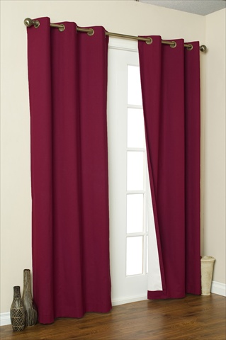 Thermalogic Insulated Solid Color Grommet Top Curtain Panel Pairs - Burgundy - 160 x 84 in.