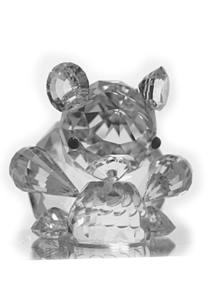 Picture of Asfour Crystal 1000-30 1.77 L x 1.49 H in. Crystal Bear And Honey Pot Animals Figurines