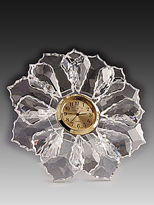Picture of Asfour Crystal 407-911-1 4.52 L x 3.93 H in. Crystal Rose Clock Office Figurines