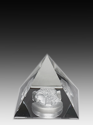 Picture of Asfour Crystal 54-45 1.88 L x 1.69 H in. Crystal Pyramid - Cleopatra Egyptian Figurines
