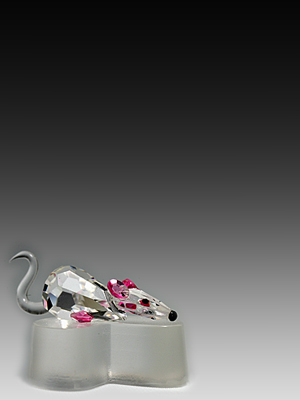 Picture of Asfour Crystal 660-2 1.61 L x 0.94 H in. Crystal Mouse - Rose Animals Figurines