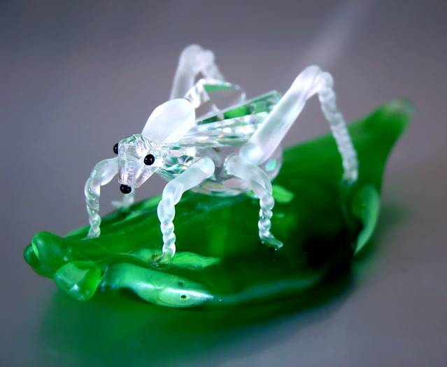 Picture of Asfour Crystal 857-35 4.64 L x 1.41 H in. Crystal Grasshopper Garden Figurines
