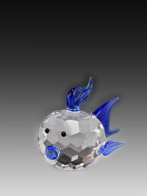 Picture of Asfour Crystal 951-40Blue 2.83 L x 1.65 H in. Crystal Fish Sea Figurines