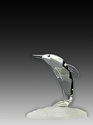 Picture of Asfour Crystal 954-2 1.85 L x 2.2 H in. Crystal Dolphin Sea Figurines