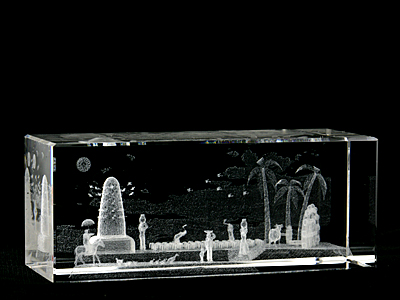Picture of Asfour Crystal 1159-120-116 4.75 L x 2 H x 2 W in. Crystal Laser-Engraved Countryside Miscellaneous Laser-Cut