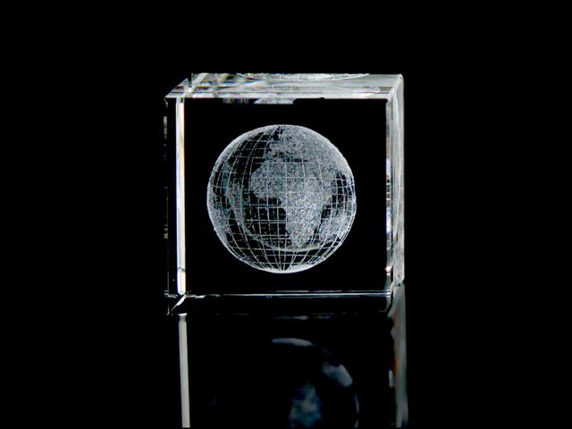 Picture of Asfour Crystal 1159-50-44 2 L x 2 H x 2 W in. Crystal Laser-Engraved Globe Miscellaneous Laser-Cut