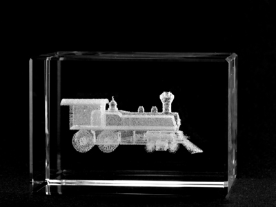 Picture of Asfour Crystal 1159-70-16 2 L x 2.75 H x 2 W in. Crystal Laser-Engraved Locomotive Transportation Laser-Cut