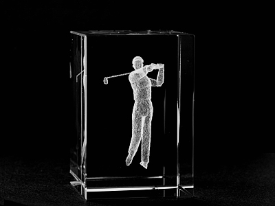 Picture of Asfour Crystal 1159-70-37 2 L x 2.75 H x 2 W in. Crystal Laser-Engraved Golfer Sports Laser-Cut