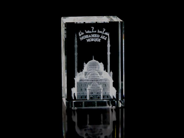 Picture of Asfour Crystal 1159-70-50 2 L x 2.75 H x 2 W in. Crystal Laser-Engraved Mosque Monuments Laser-Cut