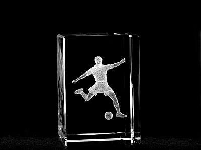 Picture of Asfour Crystal 1159-70-77 2 L x 2.75 H x 2 W in. Crystal Laser-Engraved Soccer Player Sports Laser-Cut