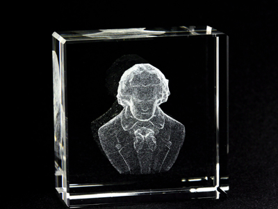 Picture of Asfour Crystal 1162-50-105 2 L x 2 H x 1 W in. Crystal Laser-Engraved Beethoven Miscellaneous Laser-Cut