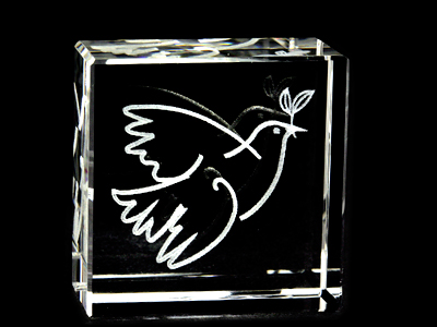 Picture of Asfour Crystal 1162-50-150 2 L x 2 H x 1 W in. Crystal Laser-Engraved Dove Animals and Nature Laser-Cut