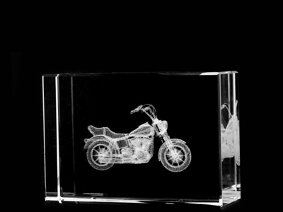 Picture of Asfour Crystal 1162-70-57 2.75 L x 2 H x 1 W in. Crystal Laser-Engraved Motorcycle Transportation Laser-Cut