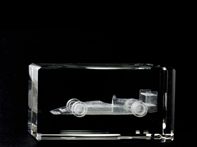 Picture of Asfour Crystal 1165-70-108 1.6 L x 2.75 H x 1.6 W in. Crystal Laser-Engraved Racecar Sports Laser-Cut