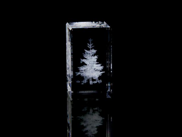 Picture of Asfour Crystal 1165-70-88 1.6 L x 2.75 H x 1.6 W in. Crystal Laser-Engraved Christmas Tree Holiday Laser-Cut