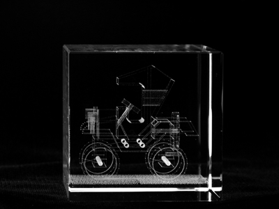 Picture of Asfour Crystal 1166-60-113 2.4 L x 2.4 H x 2.4 W in. Crystal Laser-Engraved Classic Car Transportation Laser-Cut