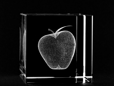 Picture of Asfour Crystal 1166-60-32 2.4 L x 2.4 H x 2.4 W in. Crystal Laser-Engraved Apple Miscellaneous Laser-Cut