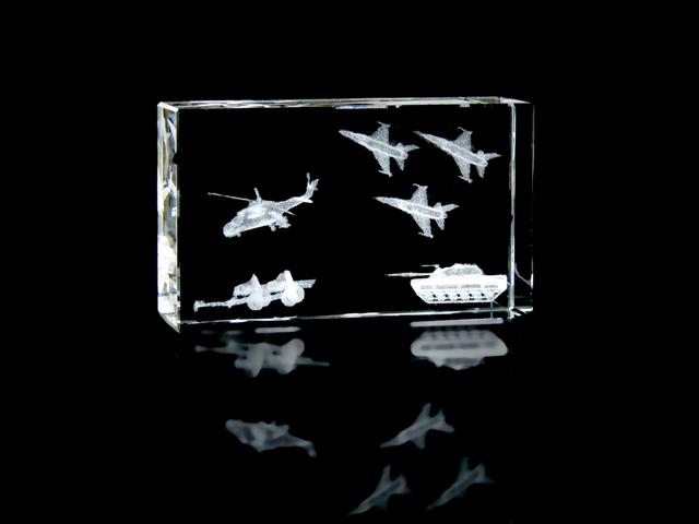 Picture of Asfour Crystal 1168-100-47 2.4 L x 4 H x 1.4 W in. Crystal Laser-Engraved Battlefield Military Laser-Cut