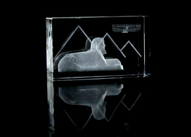 Picture of Asfour Crystal 1168-100-49 2.4 L x 4 H x 1.4 W in. Crystal Laser-Engraved Sphinx Ancient Egypt Laser-Cut