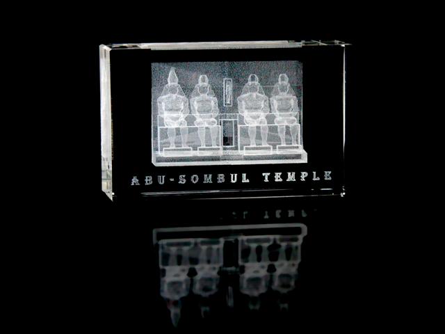 Picture of Asfour Crystal 1168-100-70 2.4 L x 4 H x 1.4 W in. Crystal Laser-Engraved Abu Sombul Temple Monuments Laser-Cut