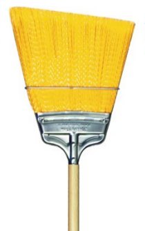 Milwaukee Dustless Brush Yellow Flagged Polypropylene Angled- Large Flare- Wood Handle- Upright Broom- Case Of 12