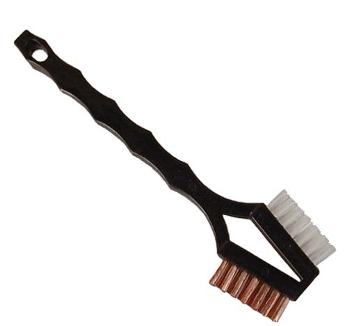 Double-Sided Utility Scratch Brush - Black - Case of 96 - Phosphor Bronze & Nylon