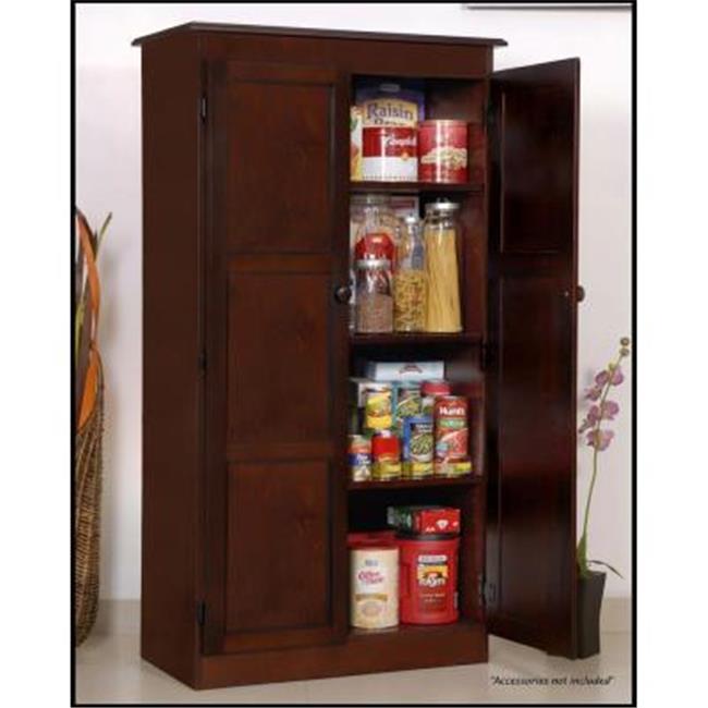 Concepts In Wood KT613-C Multi-use Storage Cabinet- Cherry Finish 4 Shelves