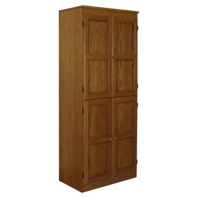 Multi-use Storage Cabinet- Dry Oak Finish 5 Shelves