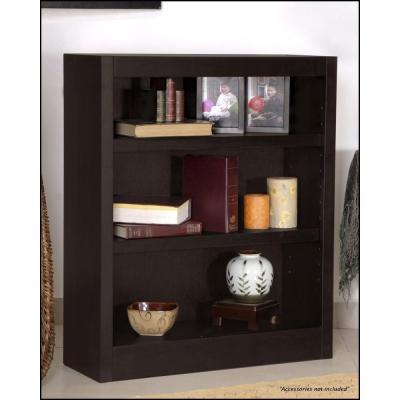 Single Wide Bookcase- Espresso Finish 3 Shelves