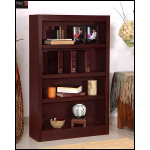 Single Wide Bookcase, Cherry Finish 4 Shelves