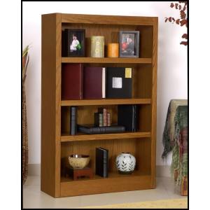 Single Wide Bookcase, Dry Oak Finish 4 Shelves