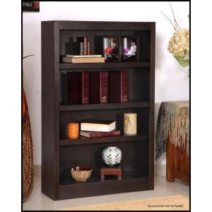 Single Wide Bookcase- Espresso Finish 4 Shelves