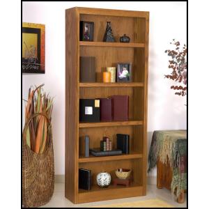 Single Wide Bookcase- Dry Oak Finish 5 Shelves