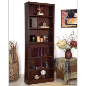 Single Wide Bookcase, Cherry Finish 6 Shelves